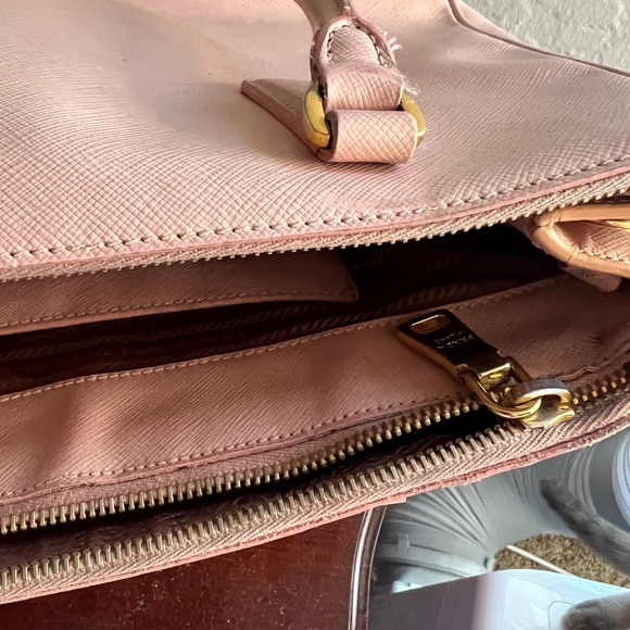 Pink Saffiano Galleria Double Zip Tote - Picture 7 of 9
